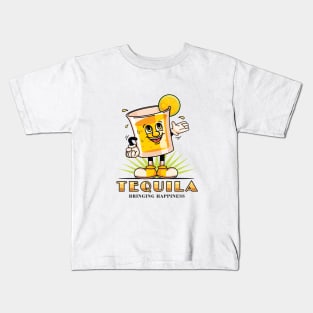 Tequila, a cute tequila glass cartoon mascot Kids T-Shirt